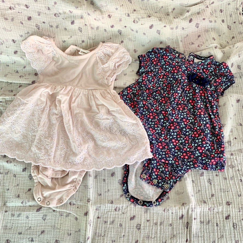 Pink Eyelet and Floral Dresses